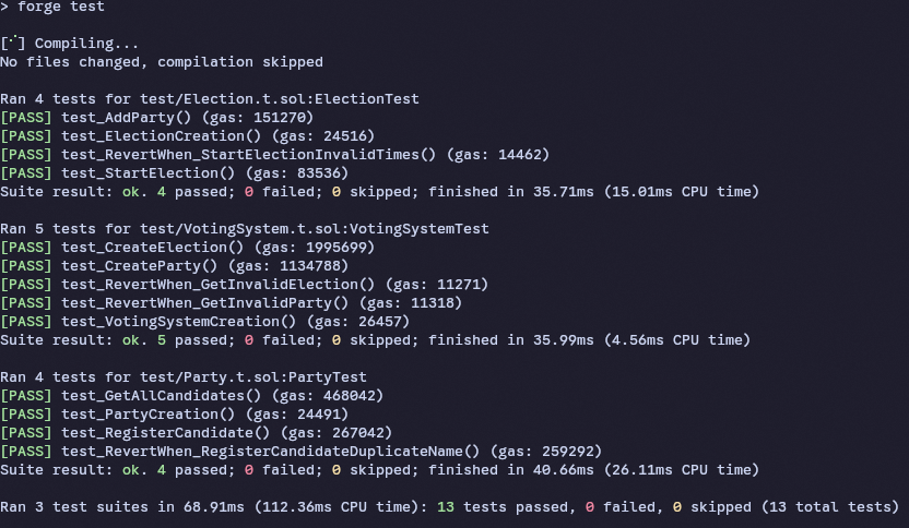 Smart Contract Test Run